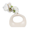 Stoneware 7" Curvy Cut-Out Vase - White|Vase courbé de 7 po en grès avec découpe - blanc