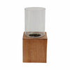 Wood 13" Square Base Pillar Candle Holder - Natural|Bougeoir de 13 po avec base pilier carrée en bois - naturel