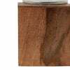 Wood 13" Square Base Pillar Candle Holder - Natural|Bougeoir de 13 po avec base pilier carrée en bois - naturel