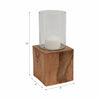 Wood 13" Square Base Pillar Candle Holder - Natural|Bougeoir de 13 po avec base pilier carrée en bois - naturel