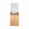 Wood 15" Square Base Pillar Candle Holder - Natural|Bougeoir de 15 po avec base pilier carrée en bois - naturel