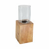 Wood 15" Square Base Pillar Candle Holder - Natural|Bougeoir de 15 po avec base pilier carrée en bois - naturel
