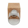 Wood 15" Square Base Pillar Candle Holder - Natural|Bougeoir de 15 po avec base pilier carrée en bois - naturel