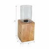 Wood 15" Square Base Pillar Candle Holder - Natural|Bougeoir de 15 po avec base pilier carrée en bois - naturel