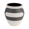 Stoneware 8" Noir Vase - Black and White|Vase noir de 8 po en grès - noir et blanc