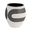 Stoneware 8" Noir Vase - Black and White|Vase noir de 8 po en grès - noir et blanc