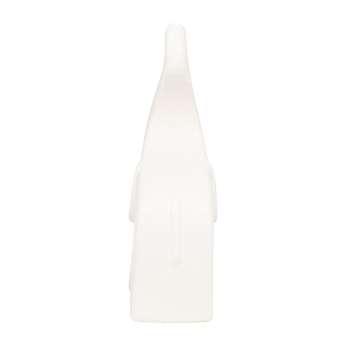Ceramic 7\" Trunk Up Elephant - White
