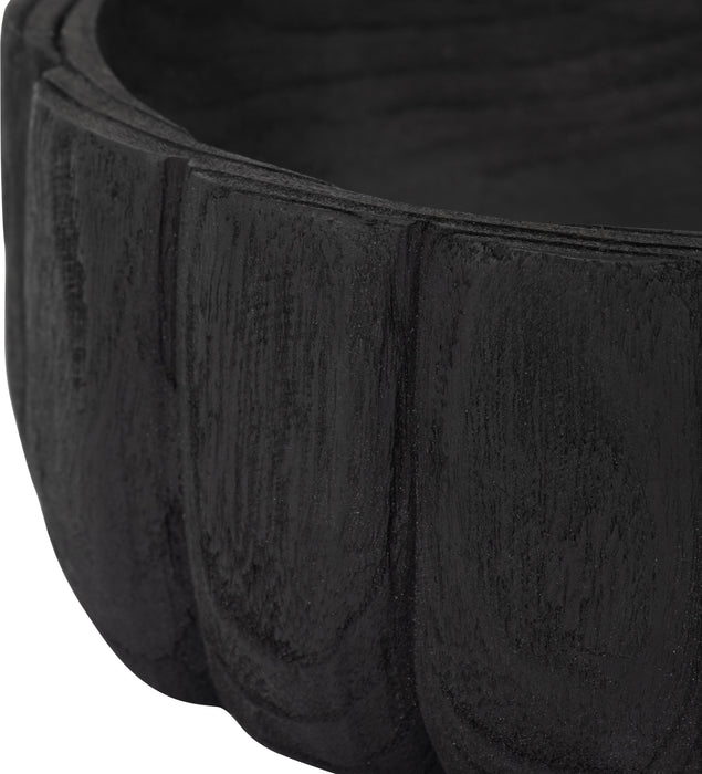 Wood 9\" Scalloped Bowl - Black