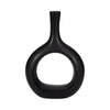 Ceramic 9" Curved Open Cut-Out Vase - Black|Vase courbé de 9 po en céramique avec découpe - noir