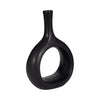 Ceramic 9" Curved Open Cut-Out Vase - Black|Vase courbé de 9 po en céramique avec découpe - noir