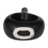 Ceramic 9" Curved Open Cut-Out Vase - Black|Vase courbé de 9 po en céramique avec découpe - noir