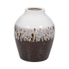 Clay 11" Ombre Reactive Vase - Brown and White|Vase de 11 po en argile à effet ombré réactif - brun et blanc