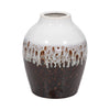 Clay 11" Ombre Reactive Vase - Brown and White|Vase de 11 po en argile à effet ombré réactif - brun et blanc