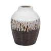Clay 11" Ombre Reactive Vase - Brown and White|Vase de 11 po en argile à effet ombré réactif - brun et blanc