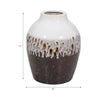 Clay 11" Ombre Reactive Vase - Brown and White|Vase de 11 po en argile à effet ombré réactif - brun et blanc