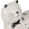 8" x 7" Daisies Cat - White | Chat de 8 po x 7 po à motif de marguerite - blanc