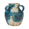 Terracotta 10" Triple Handle Jug - Blue and Ivory | Carafe de 10 po en terre cuite à 3 poignées - bleue et ivoire