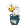 Terracotta 10" Triple Handle Jug - Blue and Ivory | Carafe de 10 po en terre cuite à 3 poignées - bleue et ivoire