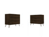 Rockefeller Mid-Century Modern 35" Dresser in Chestnut Brown (3-Drawer) - Set of 2 | Commode Rockefeller Mid-Century Modern 89 cm en marron chataigne (3 tiroirs) – Lot de 2