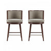 Evalyn Modern Wood Upholstered Counter Stool in Cream - Set of 2 | Tabouret de comptoir moderne en bois et tissu creme Evalyn - Lot de 2