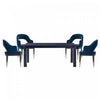 Carrington and Rockaway Modern Industry Chic 5-Piece Dining Set in Midnight Blue and Black | Ensemble de salle a manger moderne industriel chic Carrington et Rockaway 5 pieces, bleu minuit et noir