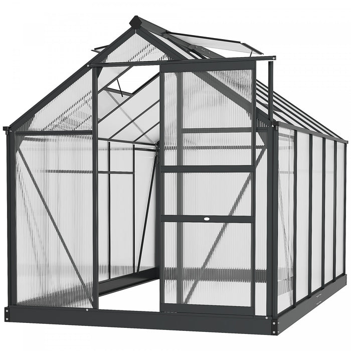 Outsunny Greenhouse, Walk-in Hot House, Clear Pc Board With Sliding Door