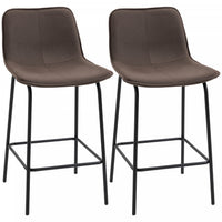 HOMCOM Modern Bar Stools Set of 2 Counter Height Bar Chairs Kitchen