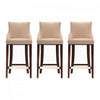 Shubert Modern Wood Upholstered Barstool in Tan - Set of 3 | Tabouret de bar moderne en bois avec assise rembourree Shubert, coloris beige - Lot de 3