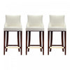 Shubert Modern Wood Upholstered Barstool in Ivory - Set of 3 | Tabouret de bar moderne en bois Shubert avec revetement en ivoire - Lot de 3
