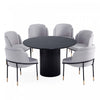Flor and Hathaway Modern Industry Chic 7-Piece Dining Set in Gray and Black | Ensemble de salle a manger moderne industriel chic Flor et Hathaway 7 pieces en gris et noir