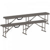 Outsunny 6 Ft Plastic Folding Bench, Portable Bench Seat, Distressed Brown