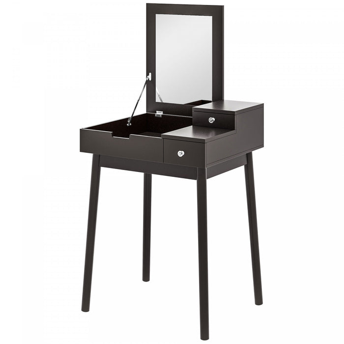 HOMCOM Modern Vanity Desk with Flip-up Mirror and 2 Drawers for Bedroom