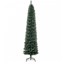Homcom 7.5ft Artificial Snow Dipped Pencil Christmas Tree Green