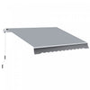 Outsunny Retractable Awning Manual Sun Shade Shelter Grey|Outsunny 12' X 10' Auvent Retractable Manuel Pare-soleil Abri Patio Exterieur Fenetre Pont Abri Exte