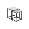 Quartz Two Square Nested Tables Marble Top | Quartz Tables Gigognes Carrees a Deux Plateaux en Marbre