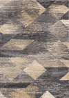 Dayton Grey Beige White Distressed Diamond Pattern Rug, 6'7\" x 9'10\" Indoor Area Rug