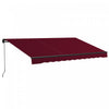 Outsunny 13' X 10' Patio Retractable Awning Sunshade Shelter, Wine Red|Outsunny 13' X 10' Auvent Retractable, Abri Pare-soleil, Rouge Vin