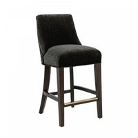 Beever Modern Chenille Wood Counter Stool in Black 
