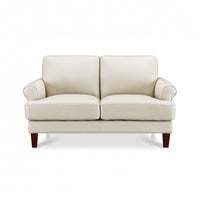 Hydeline Sarina Leather Loveseat - Vanilla 