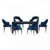 Carrington and Rockaway Modern Industry Chic 7-Piece Dining Set in Midnight Blue and Black | Ensemble de salle a manger moderne industriel chic Carrington et Rockaway 7 pieces, bleu minuit et noir