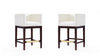 Kingsley Mid-Century Modern Wood Upholstered Counter Stool in Ivory - Set of 2 | Tabouret de comptoir en bois rembourre ivoire style Mid-Century Modern Kingsley - Lot de 2