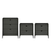Coney Mid-Century Modern 3-Piece Dresser Set in Charcoal Gray