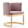 Manhattan Comfort Aura Velvet Dining Chair - Blush & Polished Brass|Chaise de salle à manger Aura de Manhattan Comfort en velours - rose tendre et laiton poli
