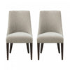 Beever Modern Wood Chenille Dining Chair in Taupe - Set of 2