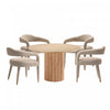 Aspen and Hathaway Modern Industry Chic 5-Piece Dining Set in Silver Lining and Natural | Ensemble de salle a manger chic industriel moderne Aspen et Hathaway 5 pieces, finition argentee et naturelle