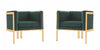 Paramount Modern Velvet Lounge Chair in Forest Green - Set of 2 | Fauteuil lounge moderne en velours Paramount vert foret - Lot de 2