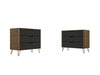 Rockefeller Mid-Century Modern 35" Dresser in Gray (3-Drawer) - Set of 2 | Commode Rockefeller Mid-Century Modern 89 cm en gris (3 tiroirs) – Lot de 2