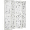 Homcom 5.5 Ft 4 Panel Room Divider Screen Partition Wall|Homcom Cloison De Separation A 4 Panneaux De 5,5 Pi, Blanc