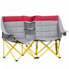 Outsunny Double Seat Camping Chair Folding Loveseat w/ Storage Pocket Red