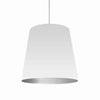 Dainolite Oversized Drum 1 Light Pendant Large White/Silver Shade Lamp|Grand luminaire suspendu de Dainolite avec très grand abat-jour cylindrique blanc et argenté, et 1 ampoule